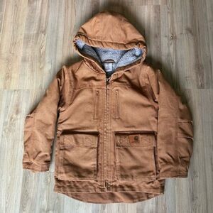Carhartt Jackson Rancher XXS 4-5 Sherpa Lined Hooded Full Zip Jacket
